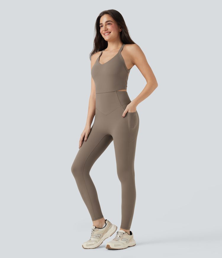 Halara UltraSculpt™ SoCinched Tummy Control Training Jumpsuit with Pockets-Easy Peezy Edition