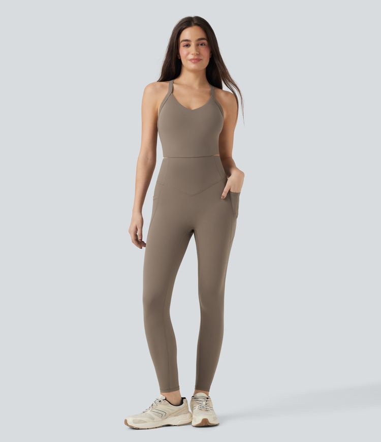 Halara UltraSculpt™ SoCinched Tummy Control Training Jumpsuit with Pockets-Easy Peezy Edition