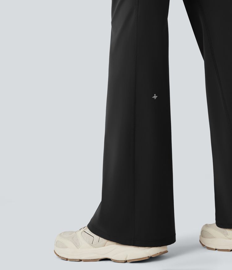 Halara UltraSculpt™ Foldover Mid Rise Ruched Tummy Control Dance Bootcut Leggings with Pockets