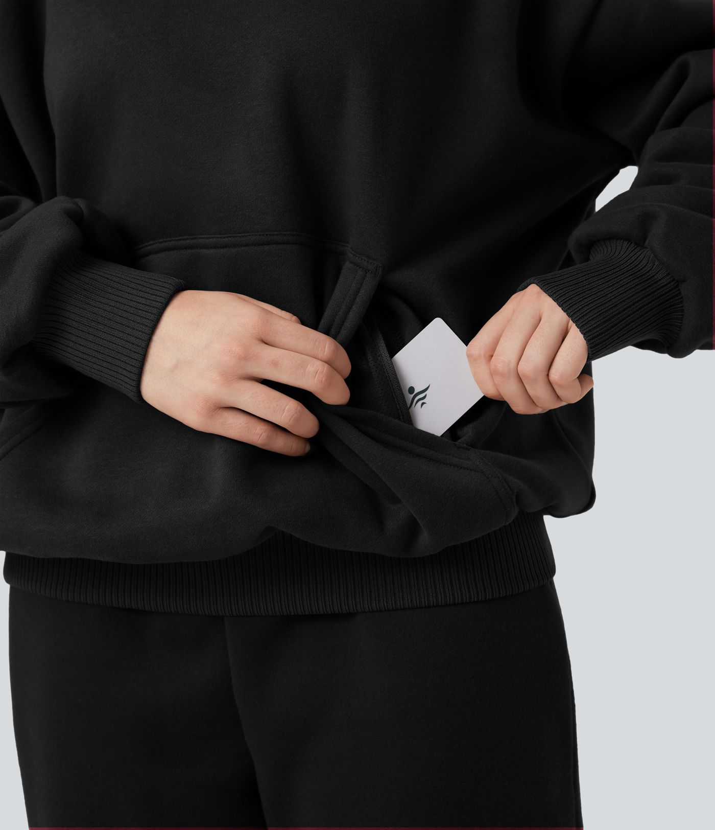 Sweat à capuche en coton molleton manches longues avec poches