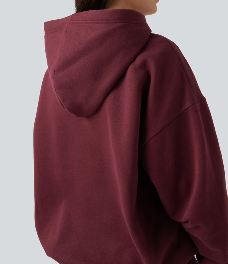 Sudadera casual de algodón polar de manga larga con capucha y bolsillos