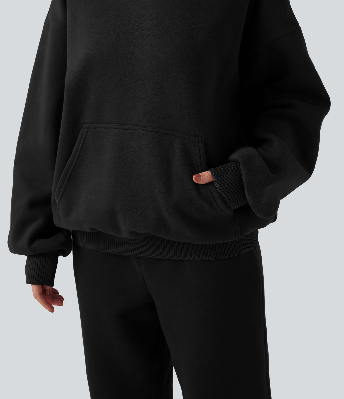 Sweat à capuche en coton molleton manches longues avec poches