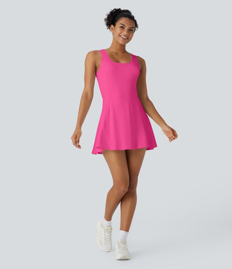 SoftlyZero™ Airy U Neck 2-in-1 Pocket Mini Cool Touch Dance Active Dress