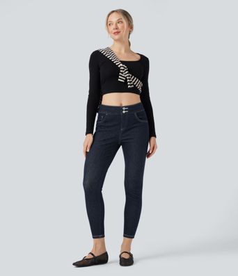 Halara Flex™ - Lässige 7/8-Leggings mit mittelhohem Bund und Seitentaschen