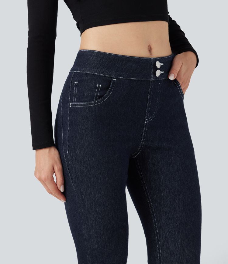 Halara Flex™ - Lässige 7/8-Leggings mit mittelhohem Bund und Seitentaschen