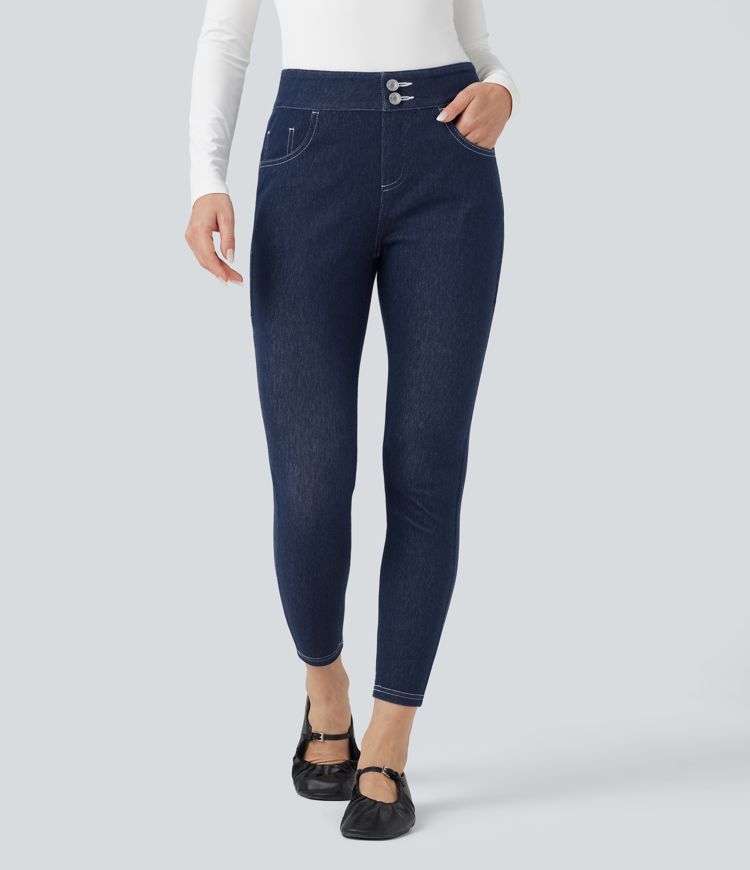Halara Flex™ Mid Rise Denim Casual 7/8 Leggings with Pockets