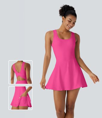 SoftlyZero™ Airy U Neck 2-in-1 Pocket Mini Cool Touch Dance Active Dress