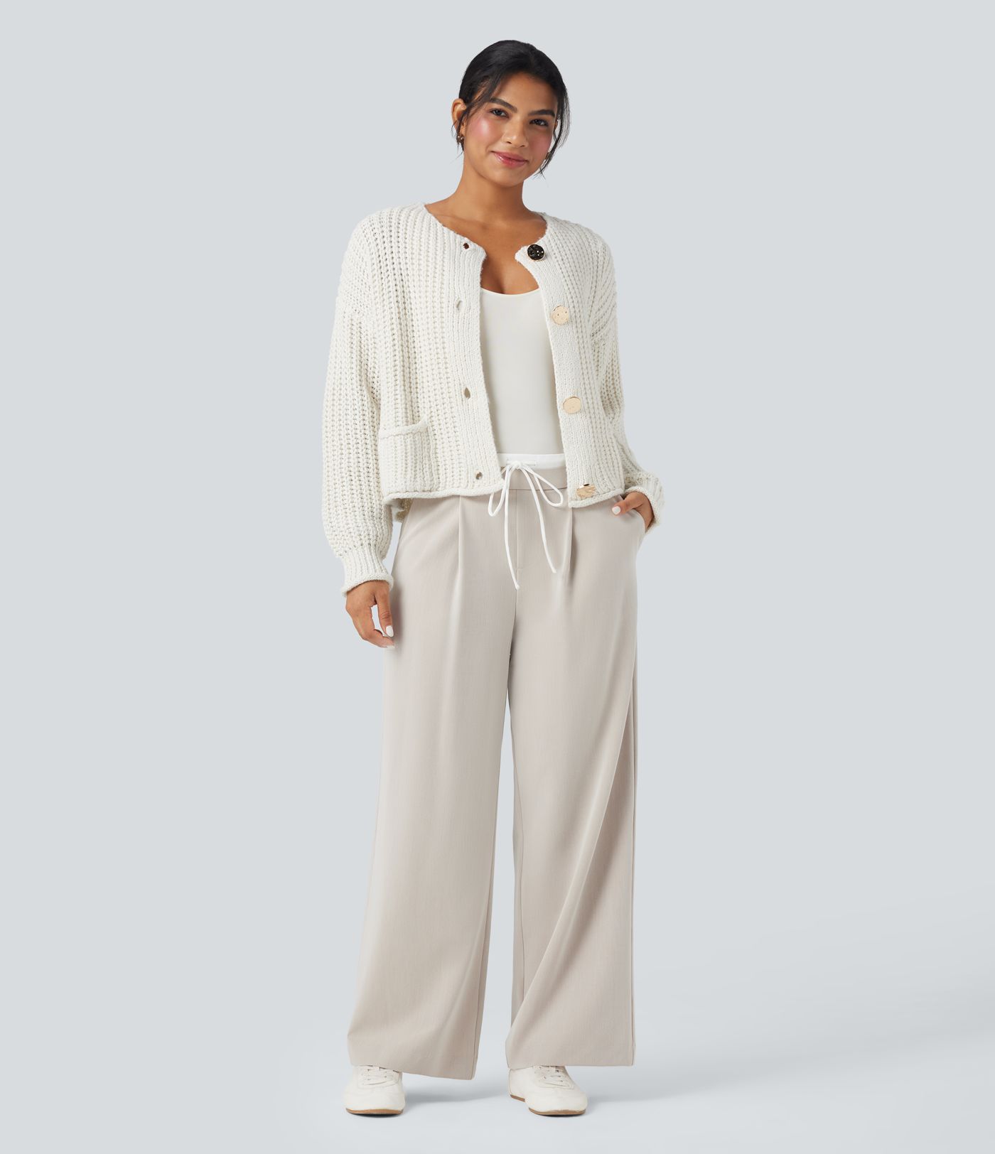 Button Fly Relaxed Casual Cardigan with Pockets