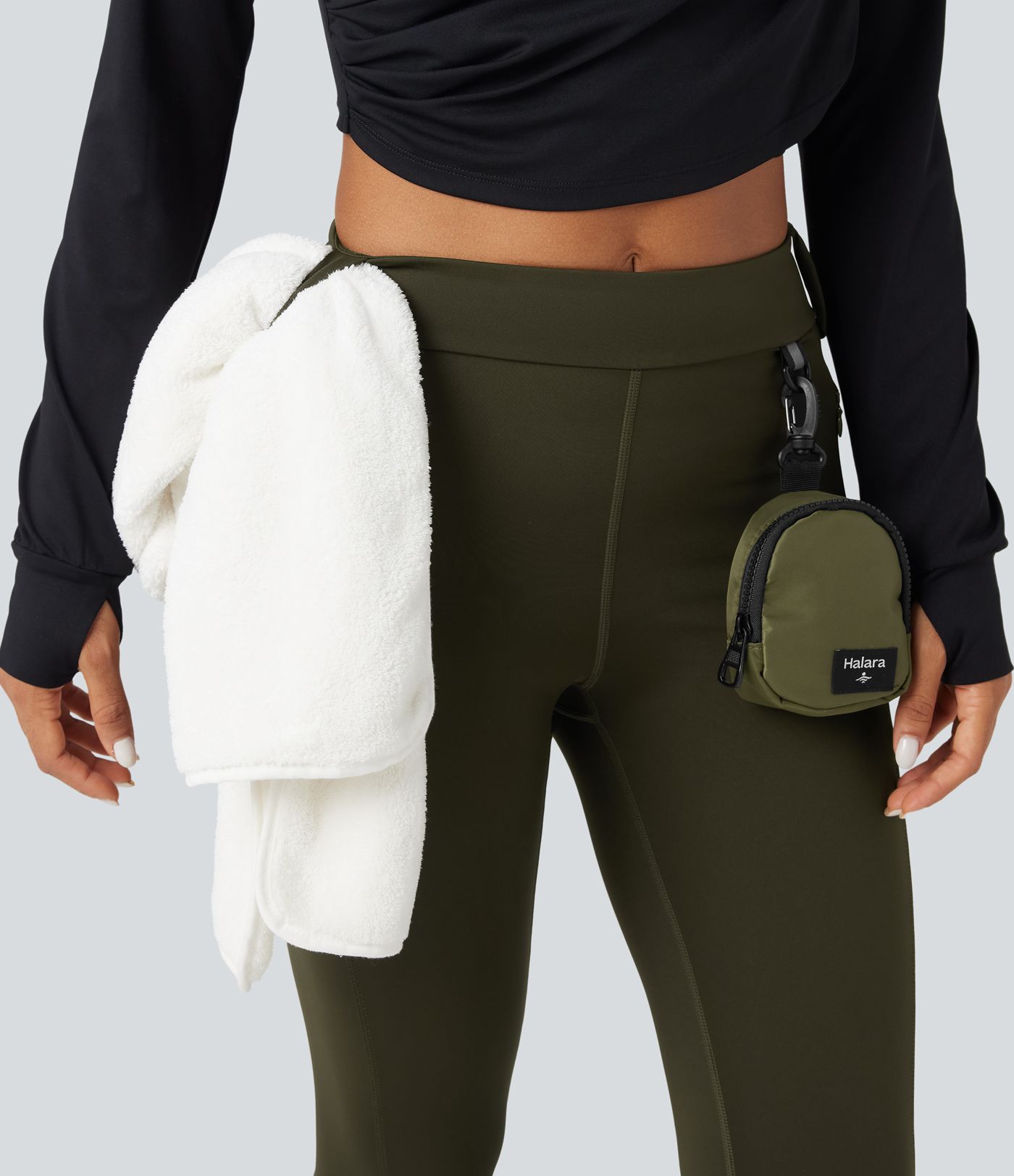 Wear-Resistant Mid Rise Cargo Hiking Leggings with Pockets