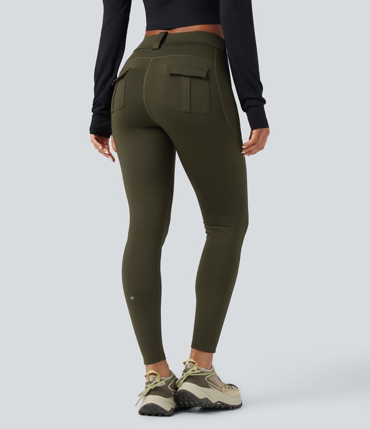Legging cargo de randonnée résistant à l'usure taille mi-haute avec poches