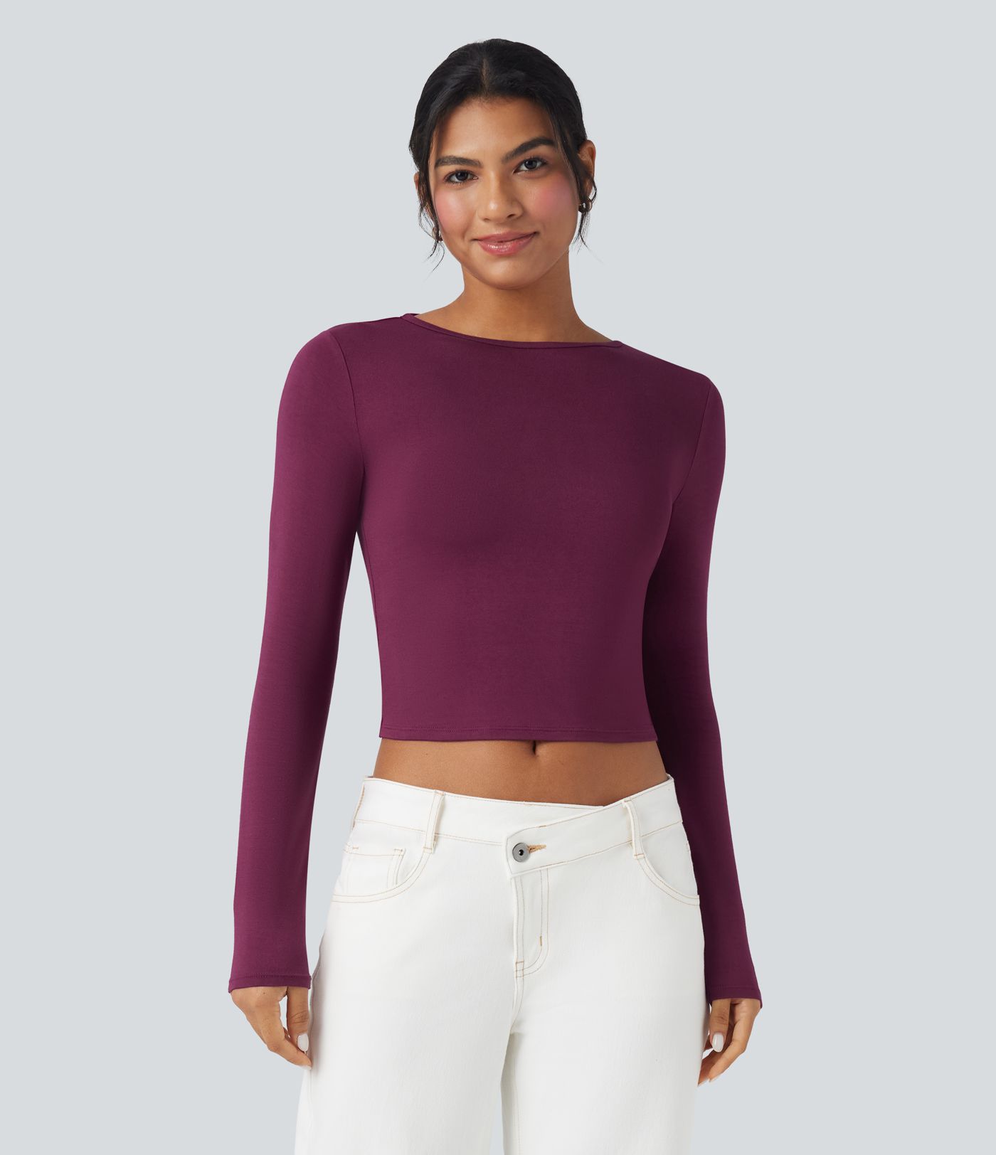 Round Neck Long Sleeve Casual T-Shirt