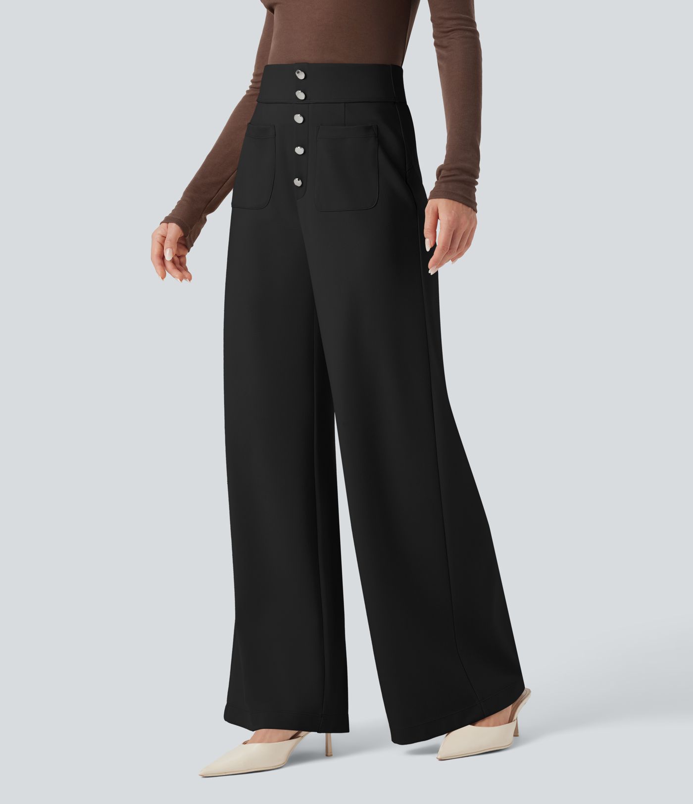 Halara Flex™ High Waisted Wide Leg Work Pants with Pockets