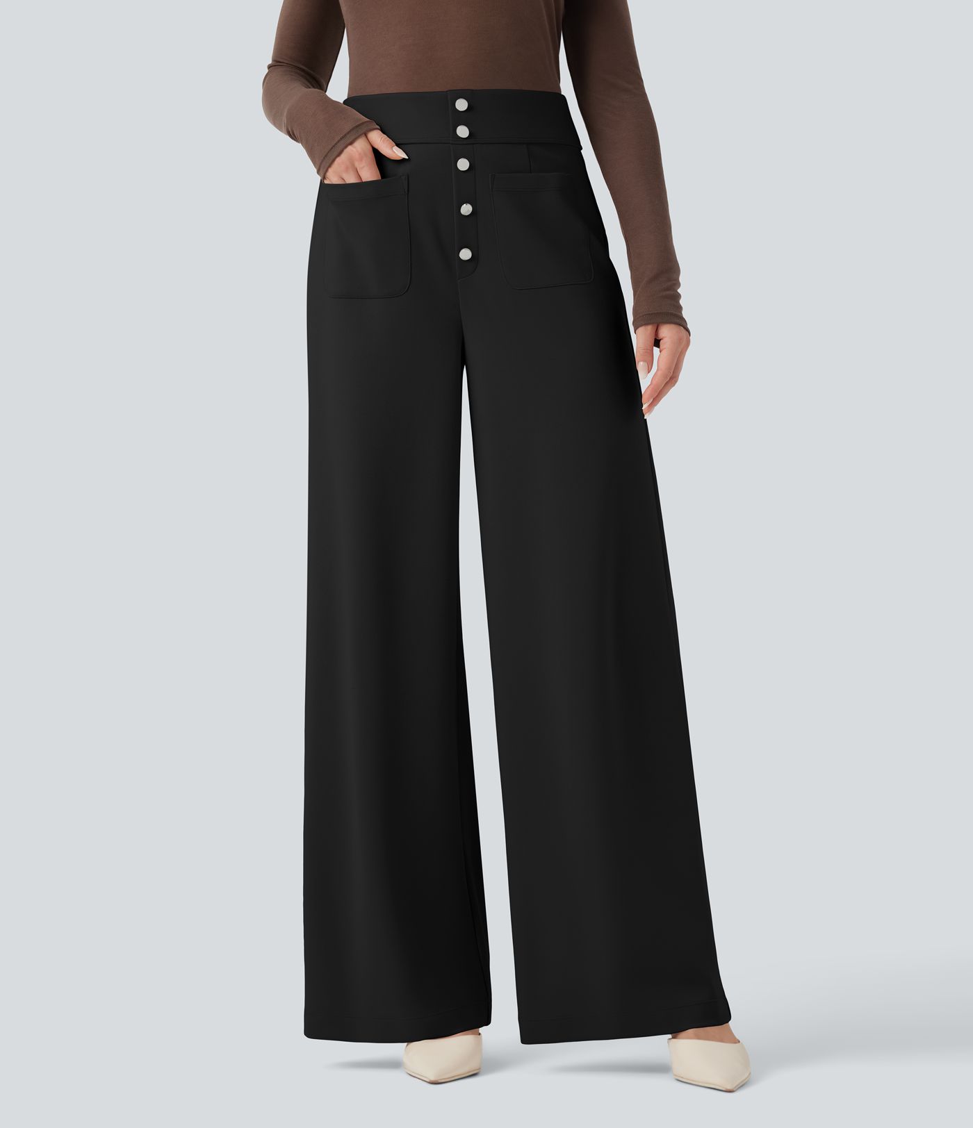 Halara Flex™ High Waisted Wide Leg Work Pants with Pockets