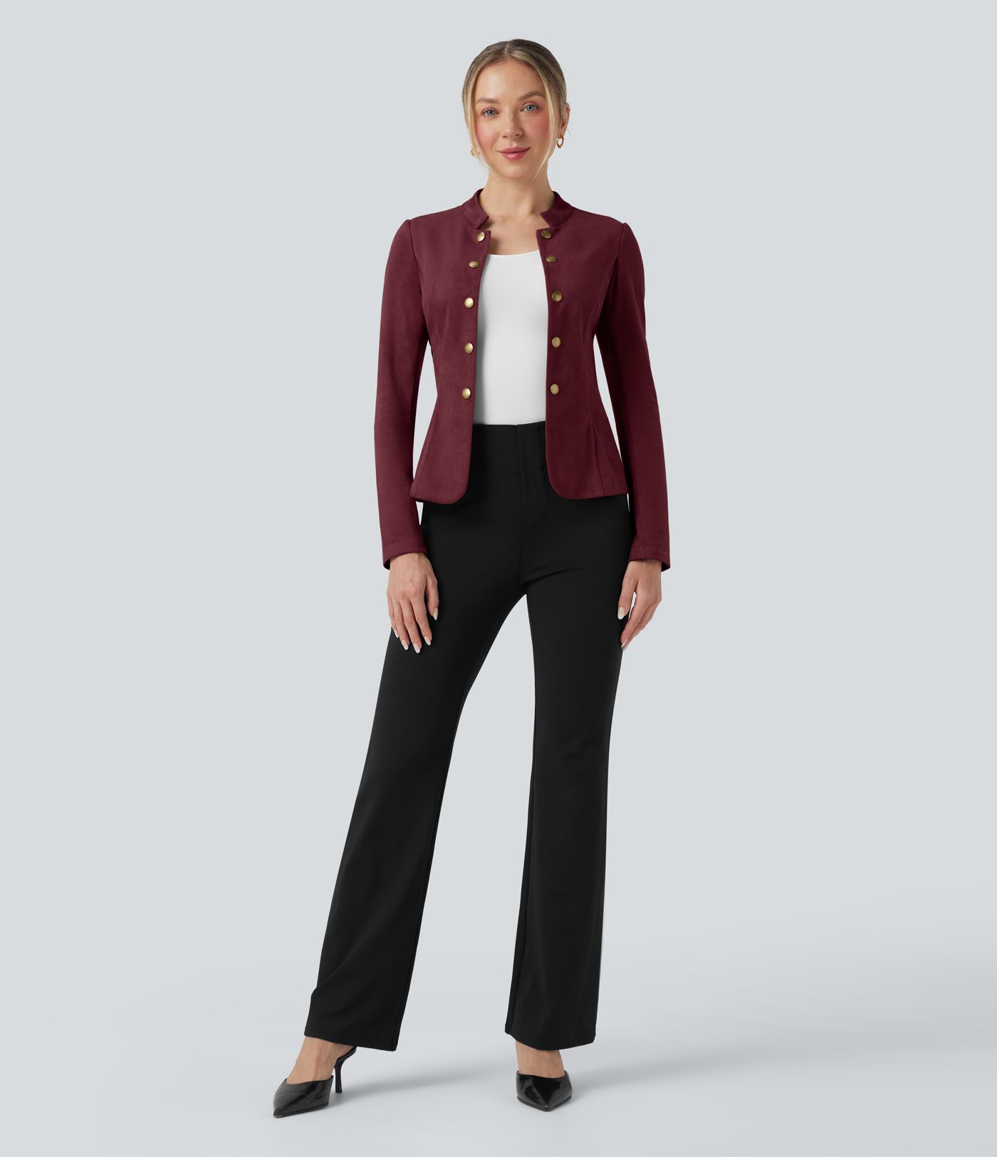 Veste de travail ajustée en daim manches longues