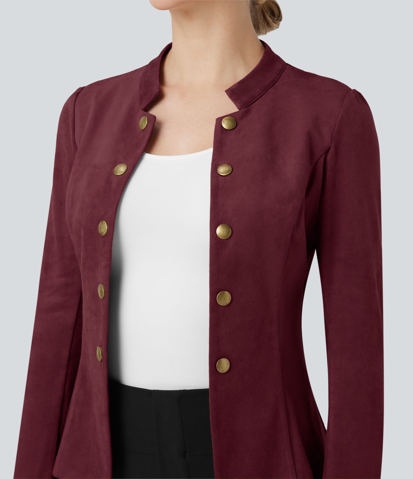 Veste de travail ajustée en daim manches longues