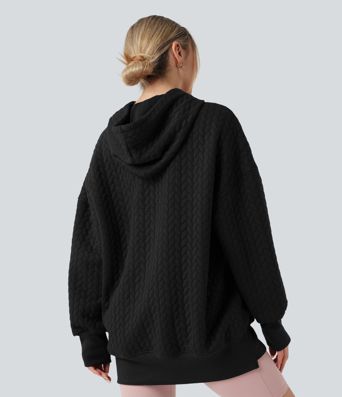 Hooded Long Sleeve Relaxed Casual Sweatshirt