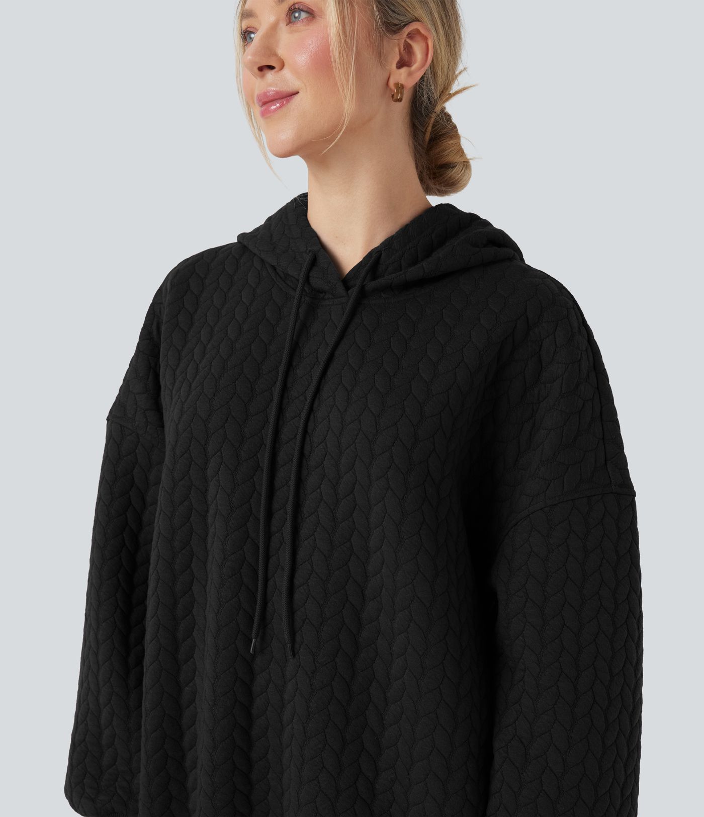 Hooded Long Sleeve Relaxed Casual Sweatshirt