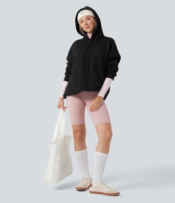 Hooded Long Sleeve Relaxed Casual Sweatshirt