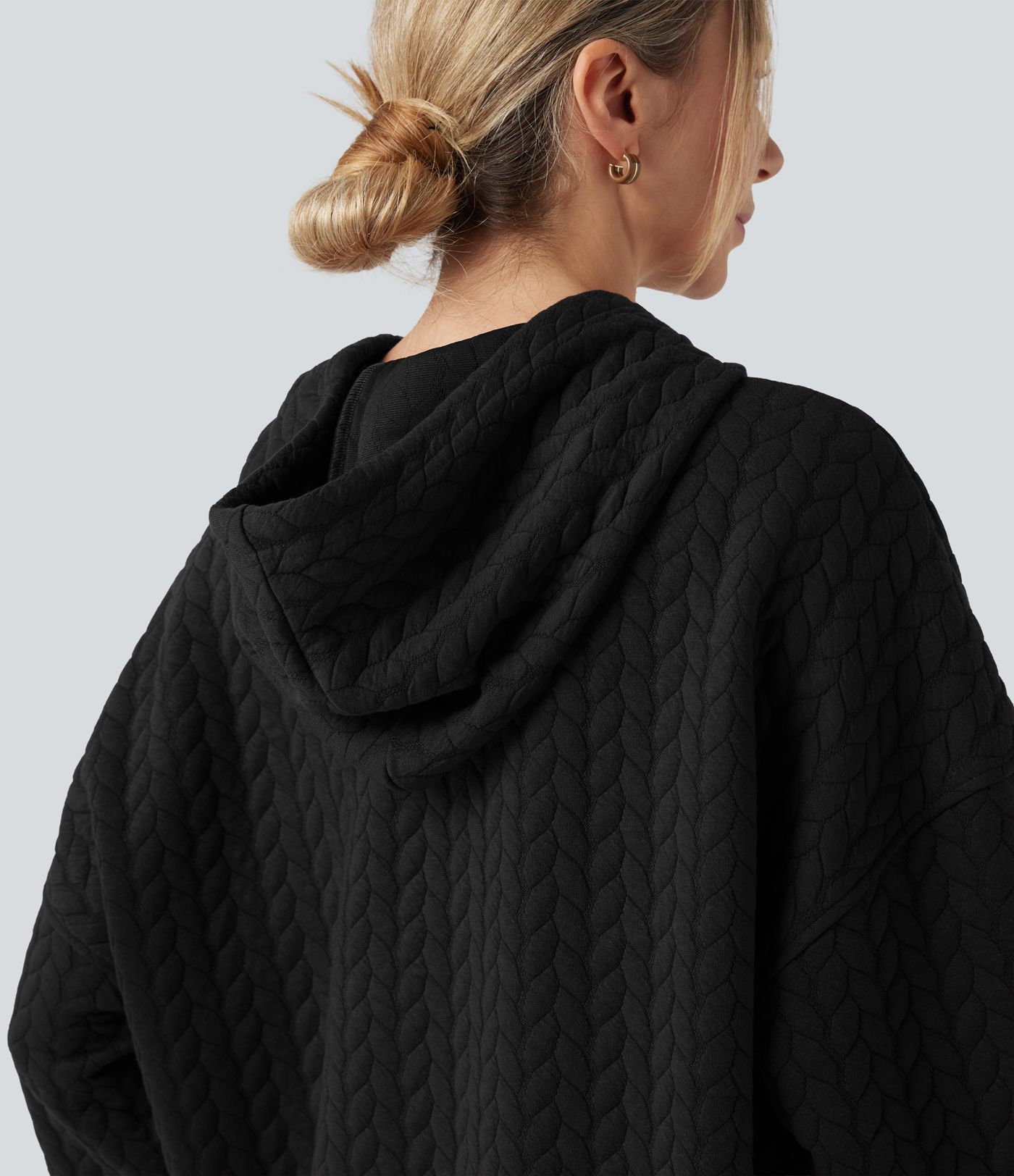 Hooded Long Sleeve Relaxed Casual Sweatshirt