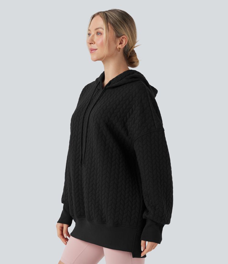 Hooded Long Sleeve Relaxed Casual Sweatshirt