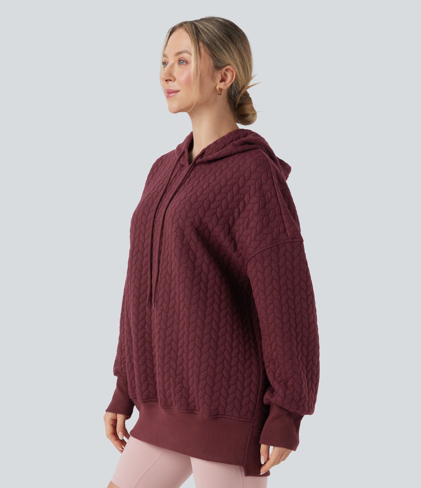 Hooded Long Sleeve Relaxed Casual Sweatshirt