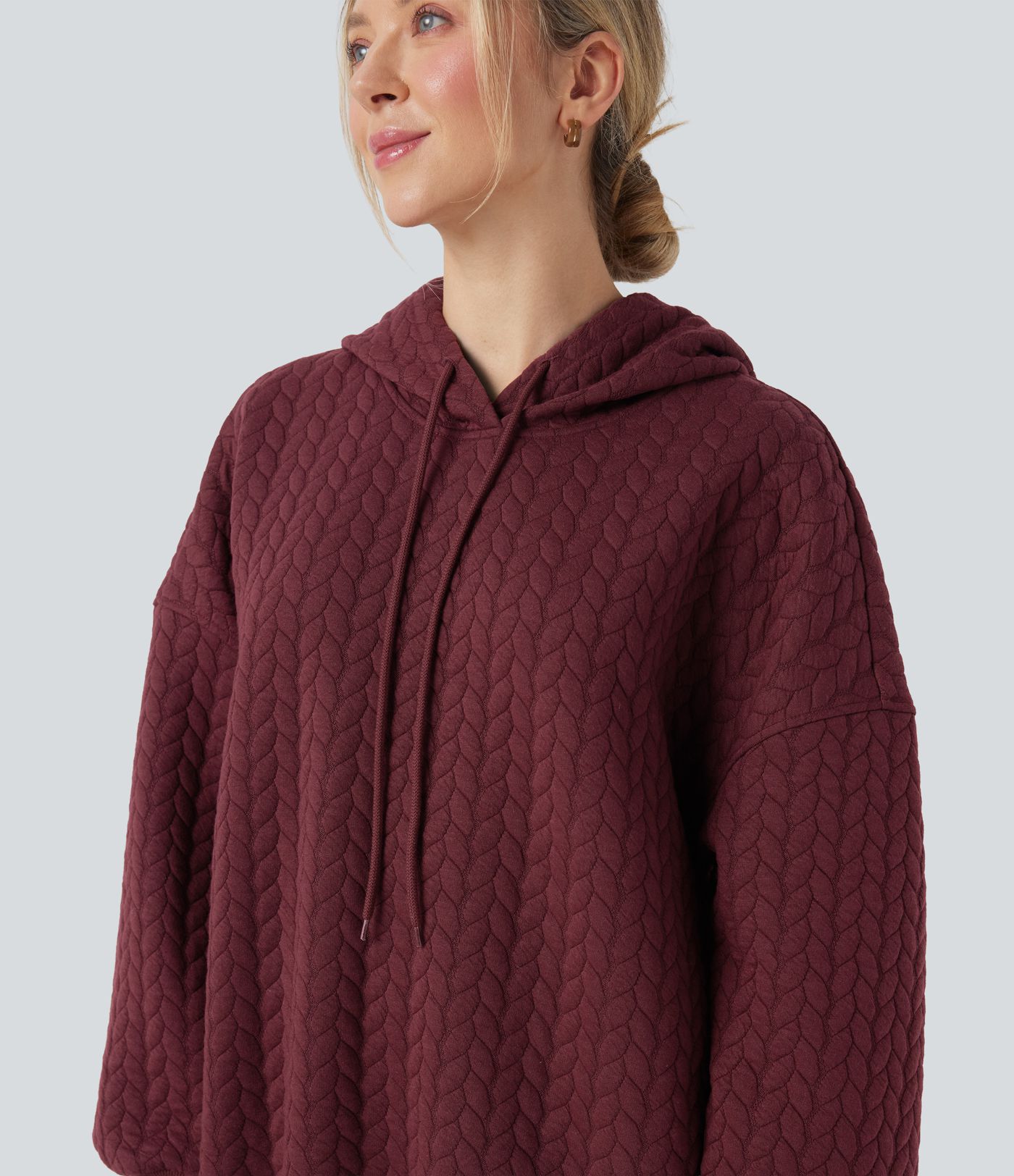 Hooded Long Sleeve Relaxed Casual Sweatshirt