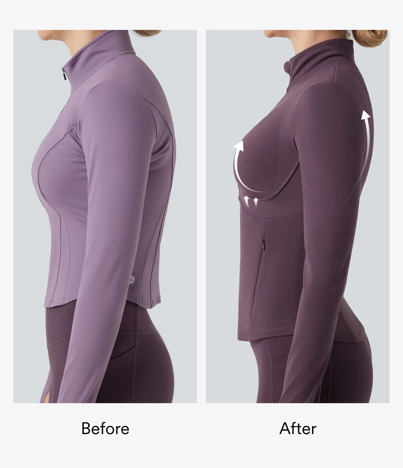 Halara UltraSculpt™ Mock Neck Ruched Push-Up Long Sleeve Thumb Hole Yoga Jacket with Pockets