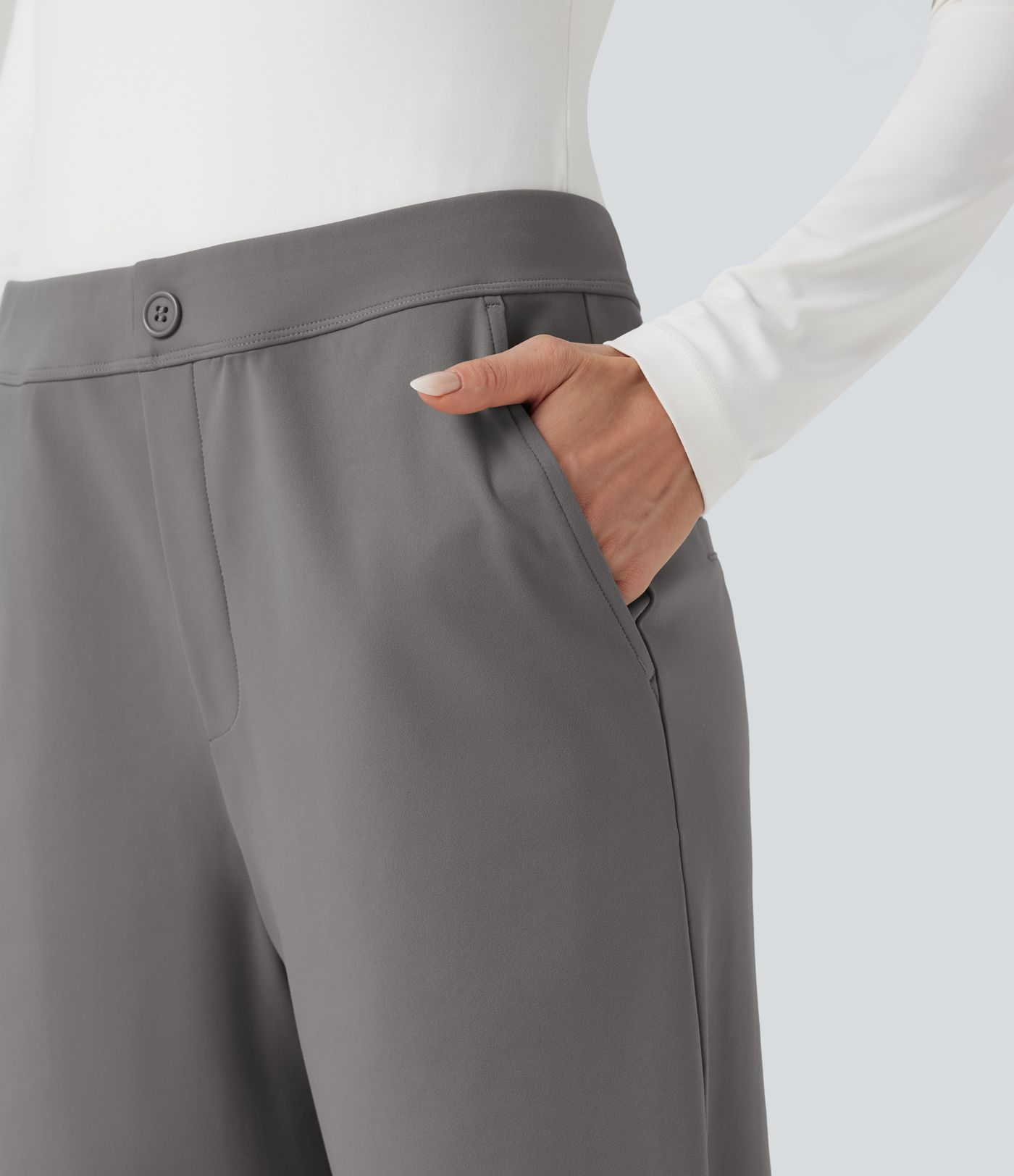 Halara Flex™ DayStretch Mid Rise Adjustable Pant Width Work Tapered Pants with Pockets