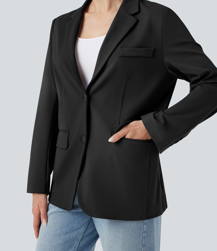 Blazer tailleur col cranté manches longues avec poches