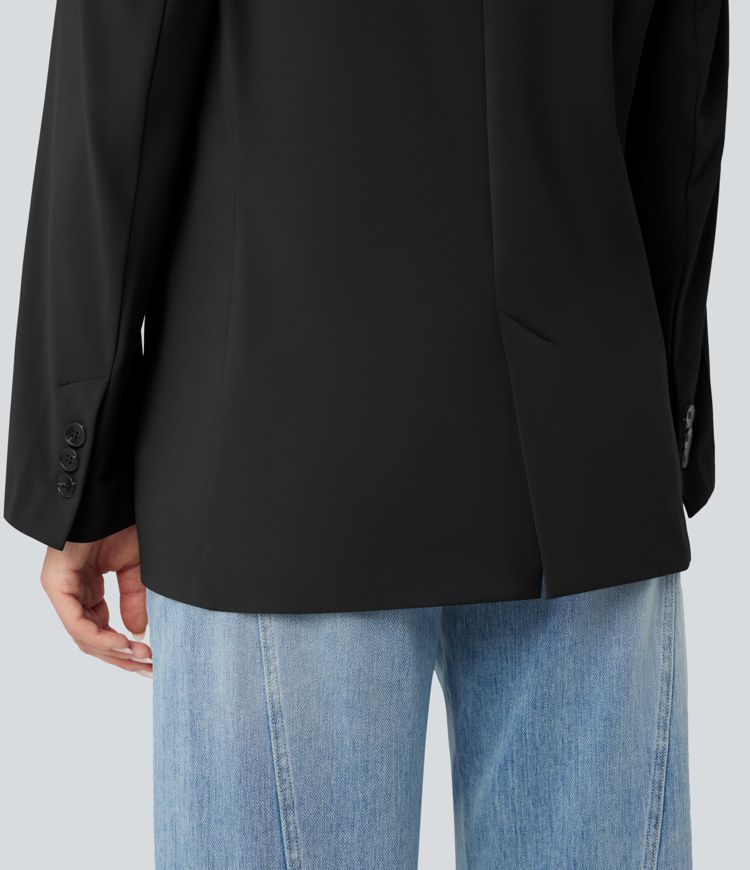 Blazer tailleur col cranté manches longues avec poches