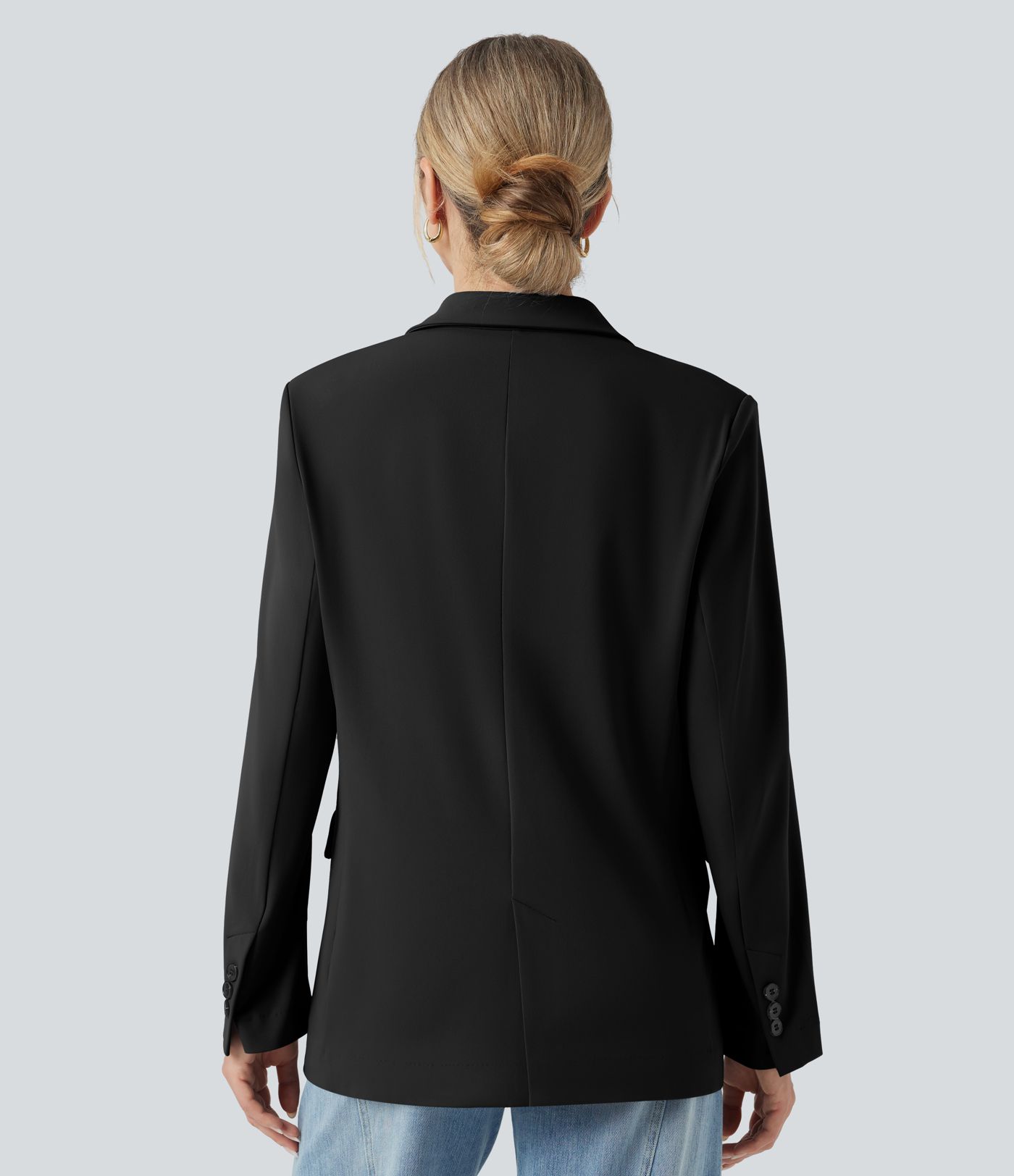 Blazer tailleur col cranté manches longues avec poches