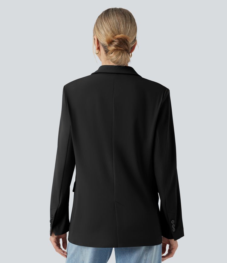 Blazer tailleur col cranté manches longues avec poches