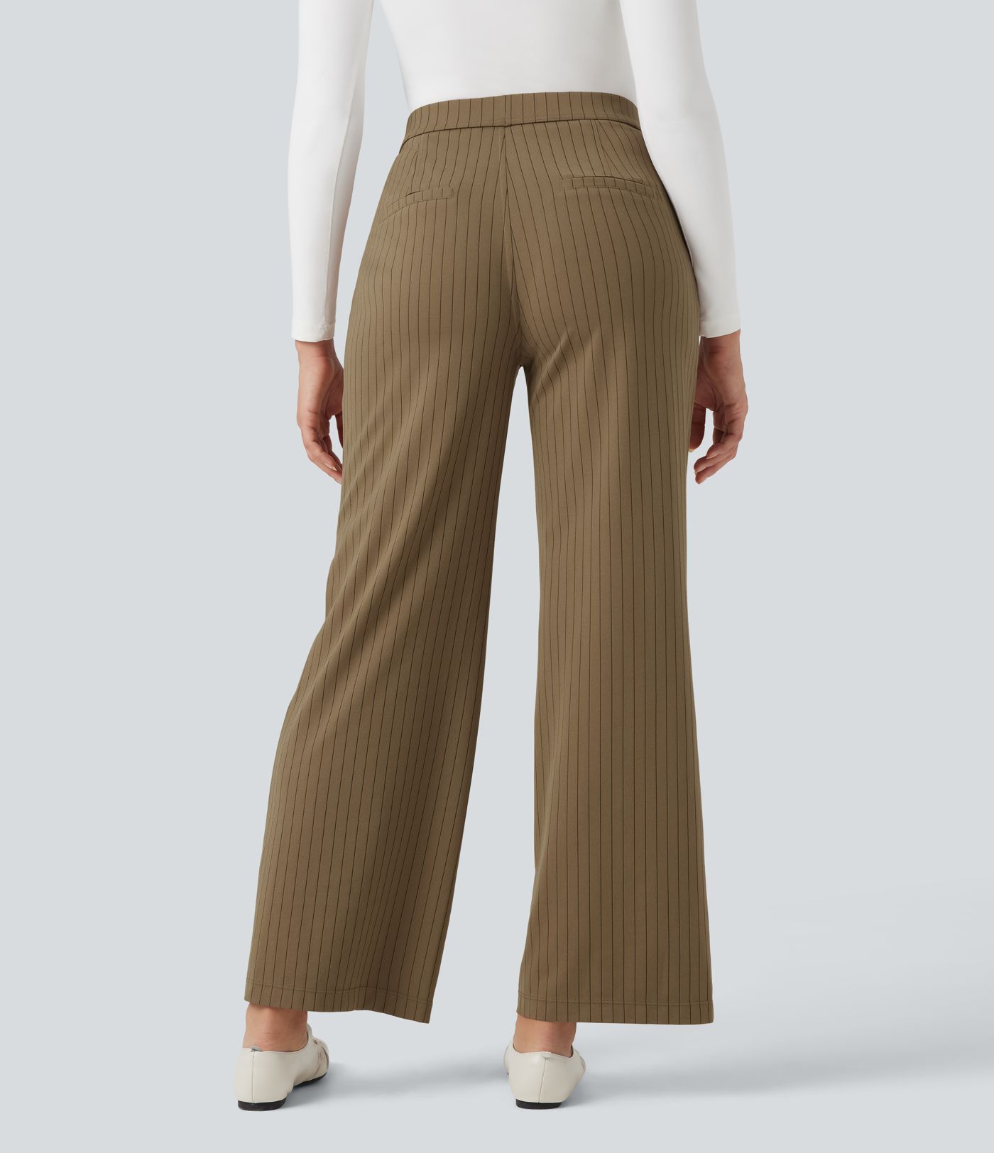 Halara Flex™ High Waisted Straight Leg Cool Touch Stripe Work Pants with Pockets