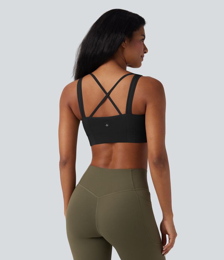 OneForm Seamless Flow Light Support Sweetheart Neck Yoga Sports Bra