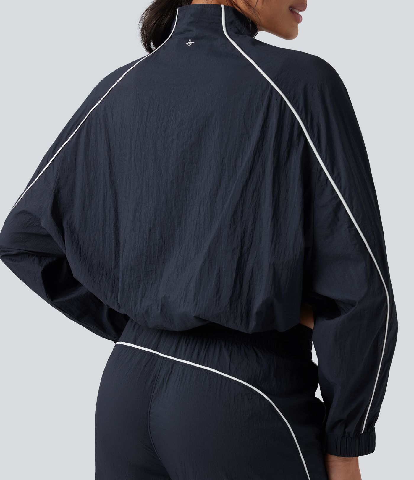 Lightweight Durable Water Repellent Color Block Half Zipper Oversized Hiking Jacket