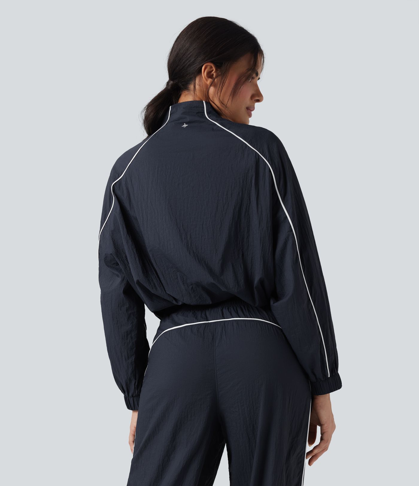 Lightweight Durable Water Repellent Color Block Half Zipper Oversized Hiking Jacket