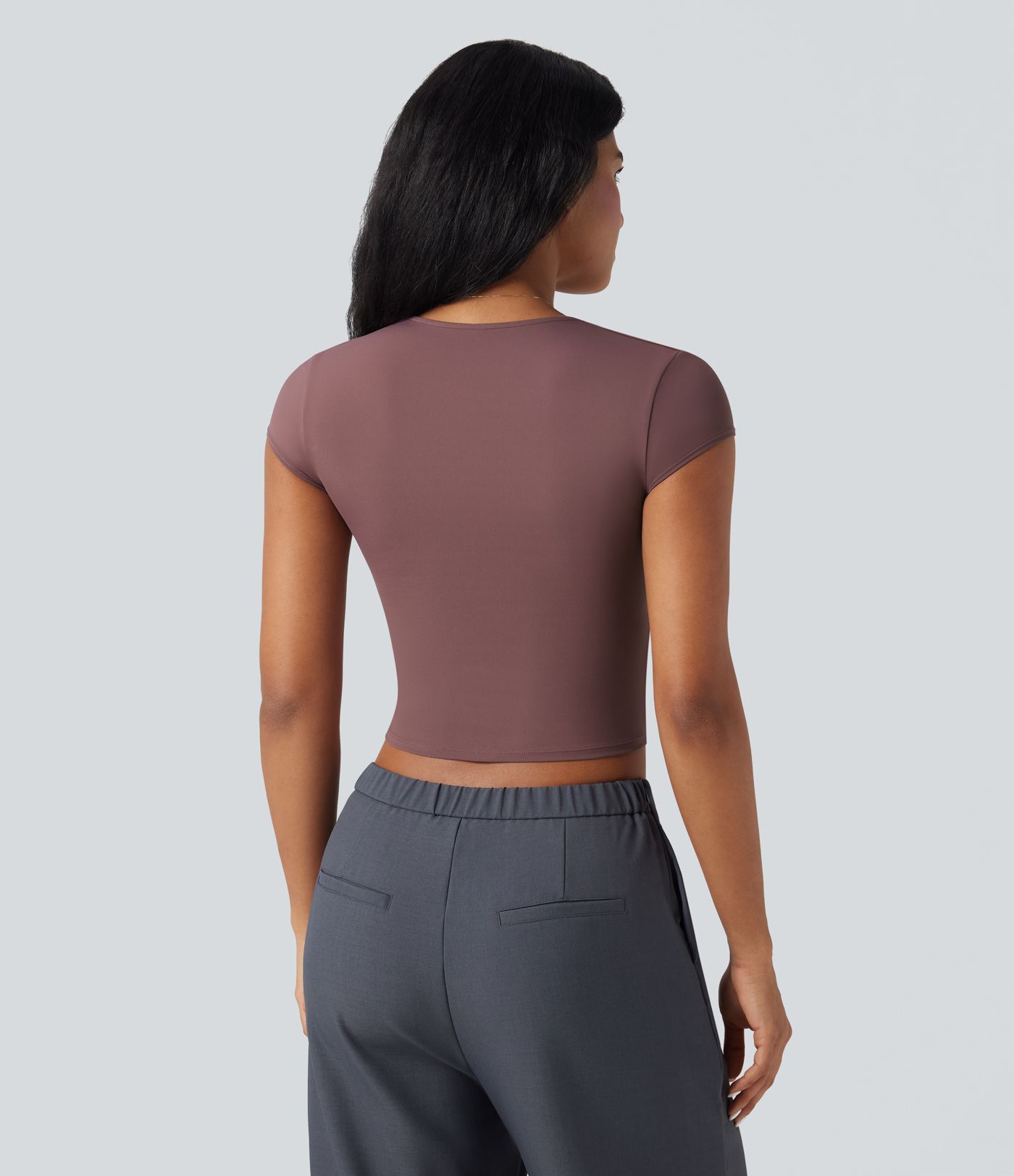 Top de oficina SoftlyZero™ Airy de manga corta con sujetador incorporado