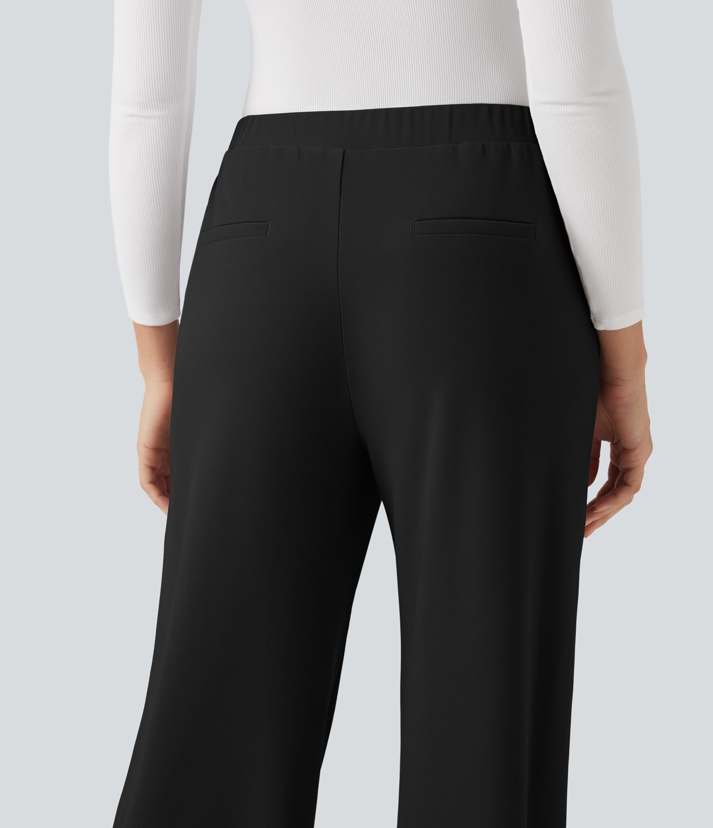 Halara Flex™ High-waisted Micro Waffle Work Baggy Pants with Pockets