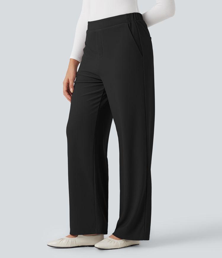 Halara Flex™ High-waisted Micro Waffle Work Baggy Pants with Pockets
