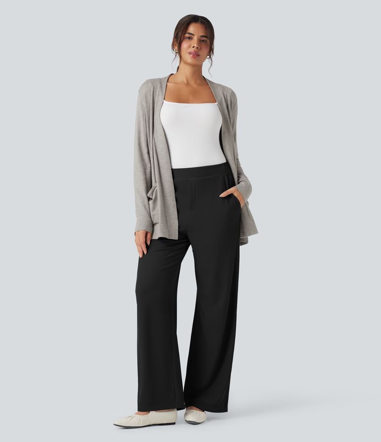 Halara Flex™ High-waisted Micro Waffle Work Baggy Pants with Pockets