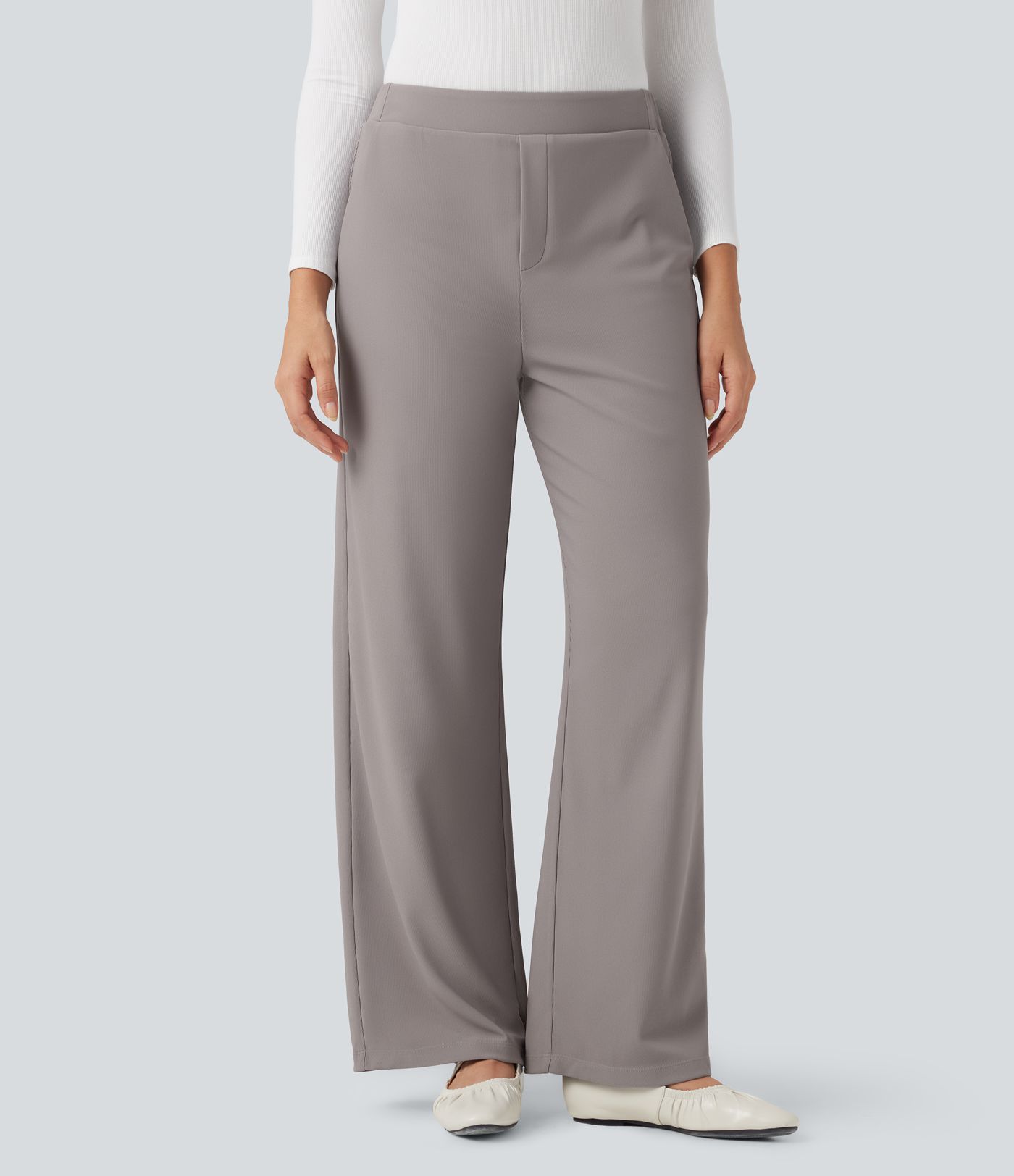 Halara Flex™ High-waisted Micro Waffle Work Baggy Pants with Pockets