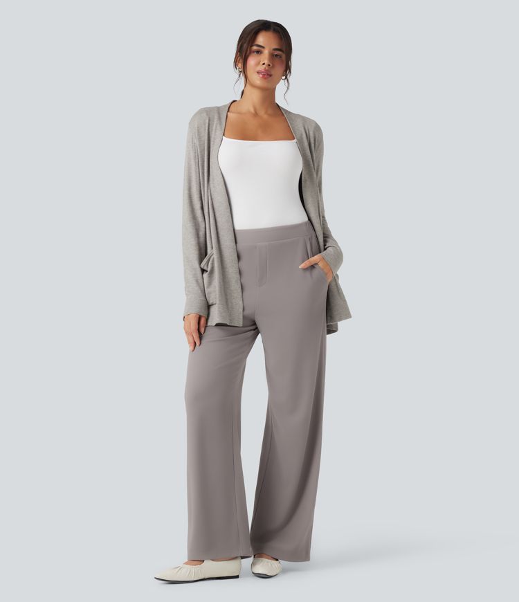 Halara Flex™ High-waisted Micro Waffle Work Baggy Pants with Pockets