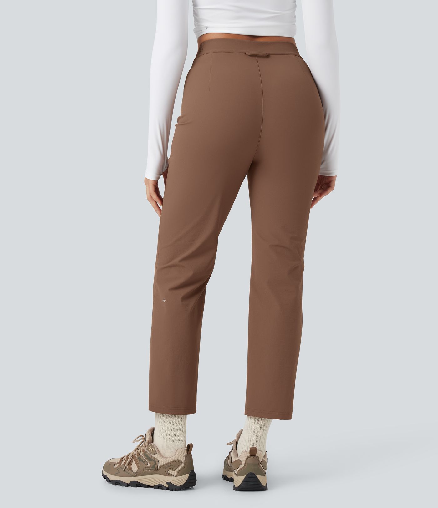 Durable Water Repellent Mid Rise Straight Leg Hiking Trousers with Pockets