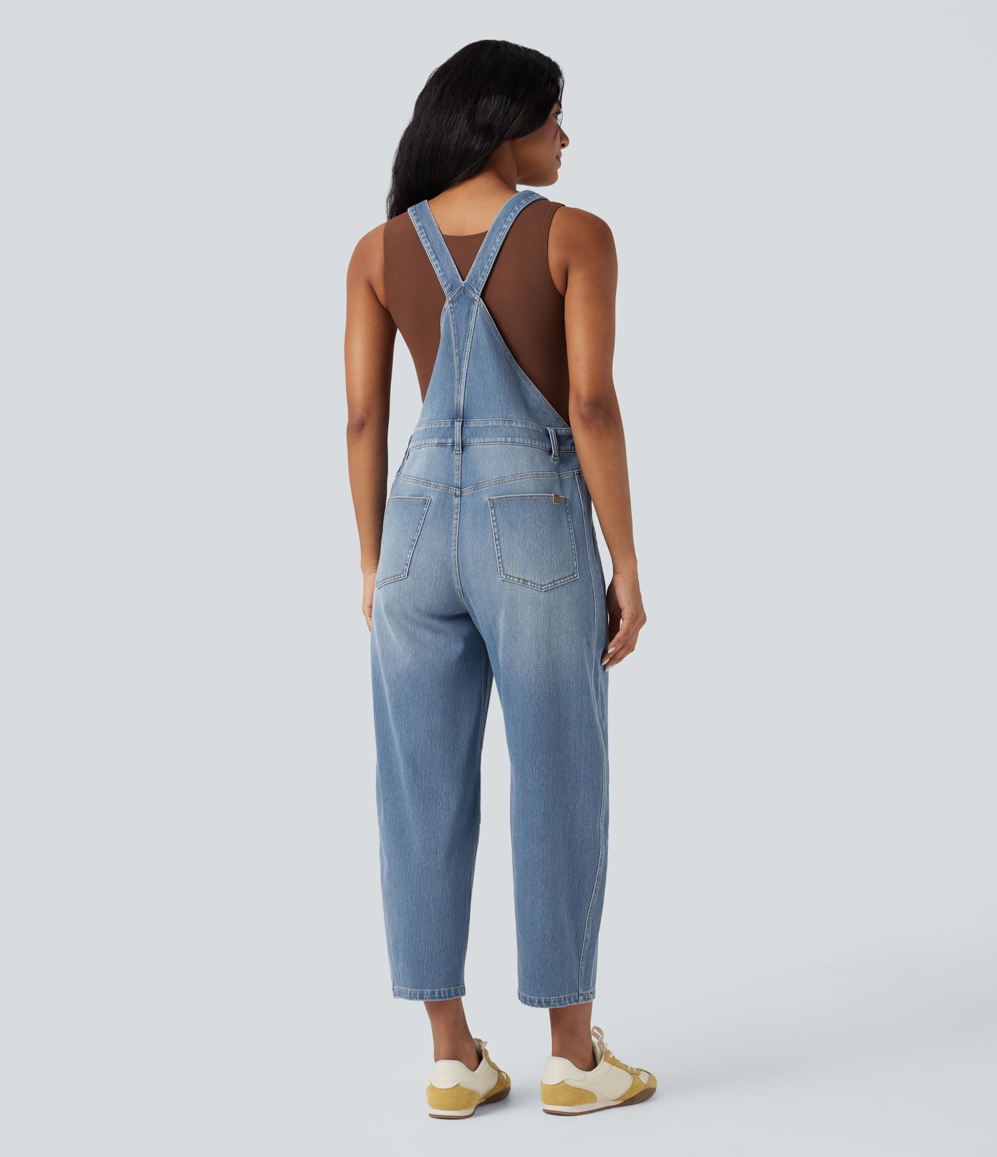 Halara Flex™ Denim Casual 7/8 Barrel Overalls with Pockets