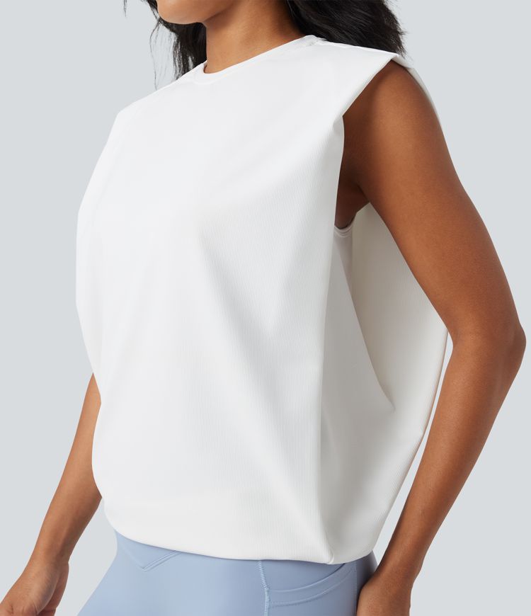 Patitoff™ Flow Pet Hair Resistant Round Neck Sleeveless Yoga Tank Top