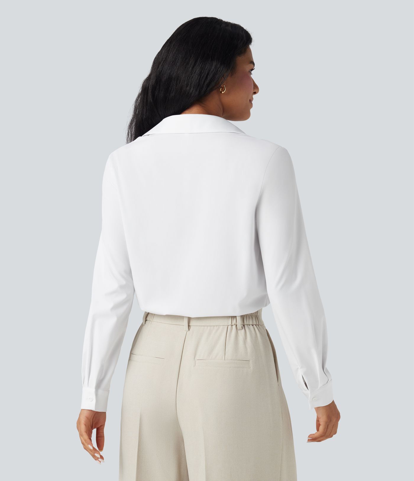 Breezeful™ Schnelltrocknender Arbeitshemd-Bodysuit mit V-Ausschnitt und langen Ärmeln