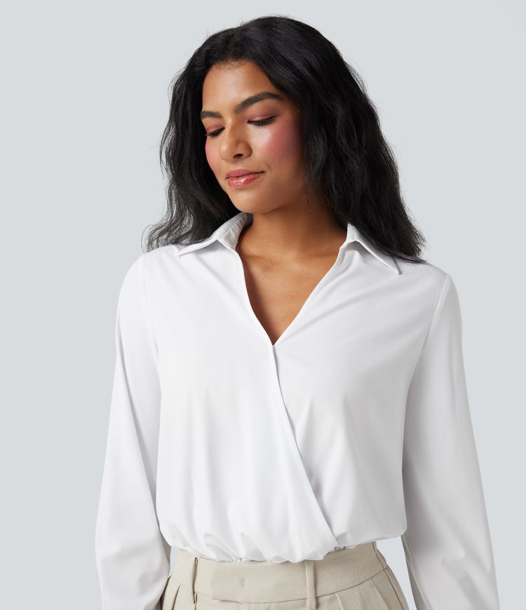 Body chemise de travail Breezeful™ col V manches longues séchage rapide