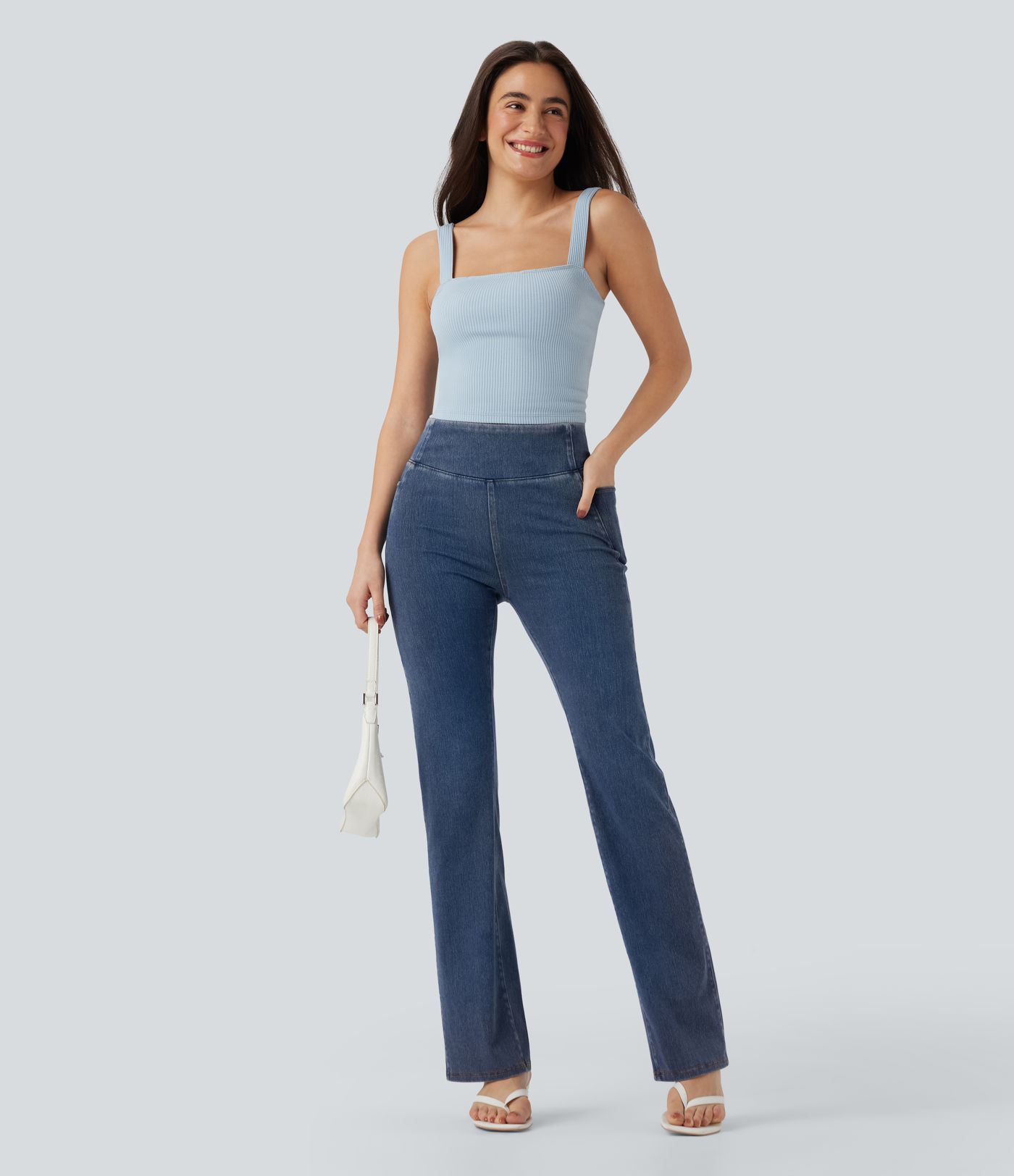 Halara Flex™ High Waisted Tummy Control Casual Bootcut Jeans with Pockets
