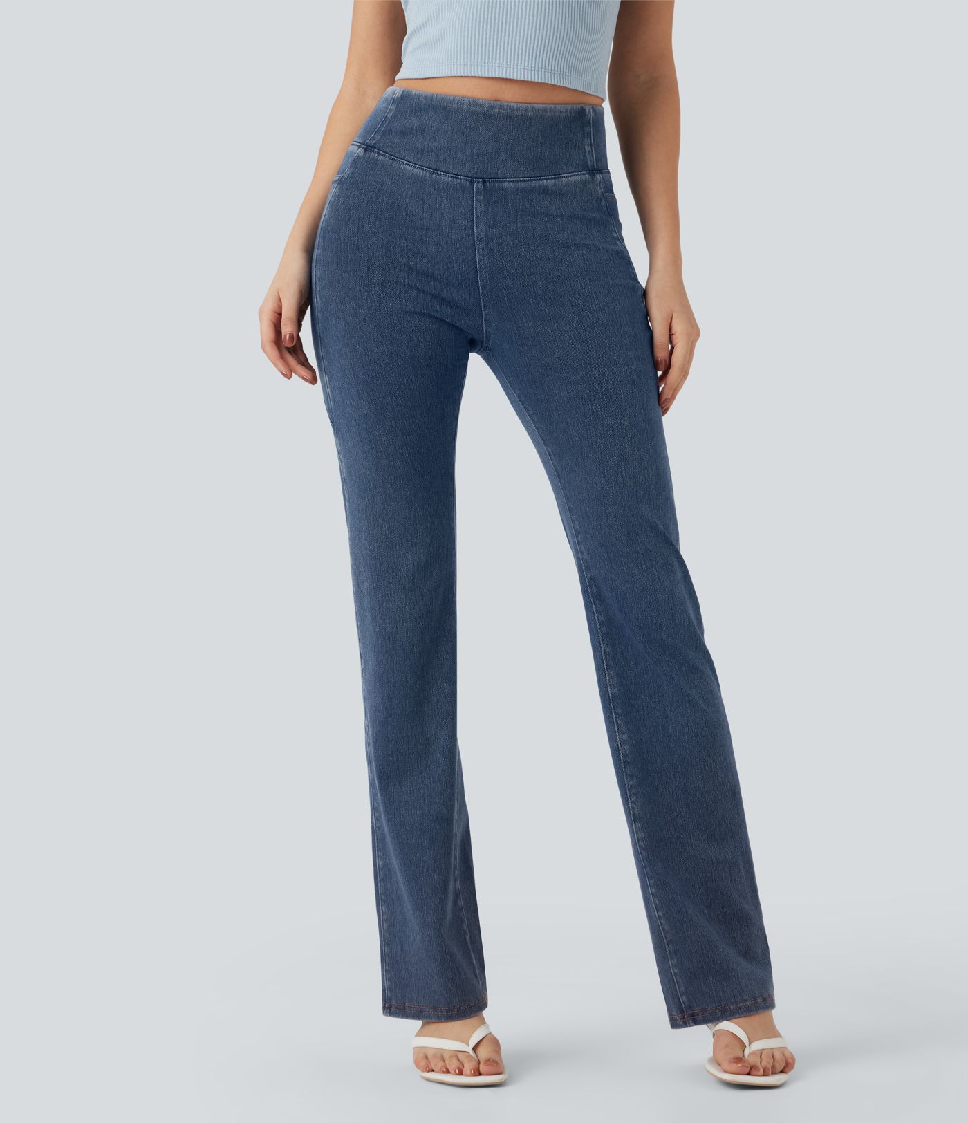 Halara Flex™ High Waisted Tummy Control Casual Bootcut Jeans with Pockets