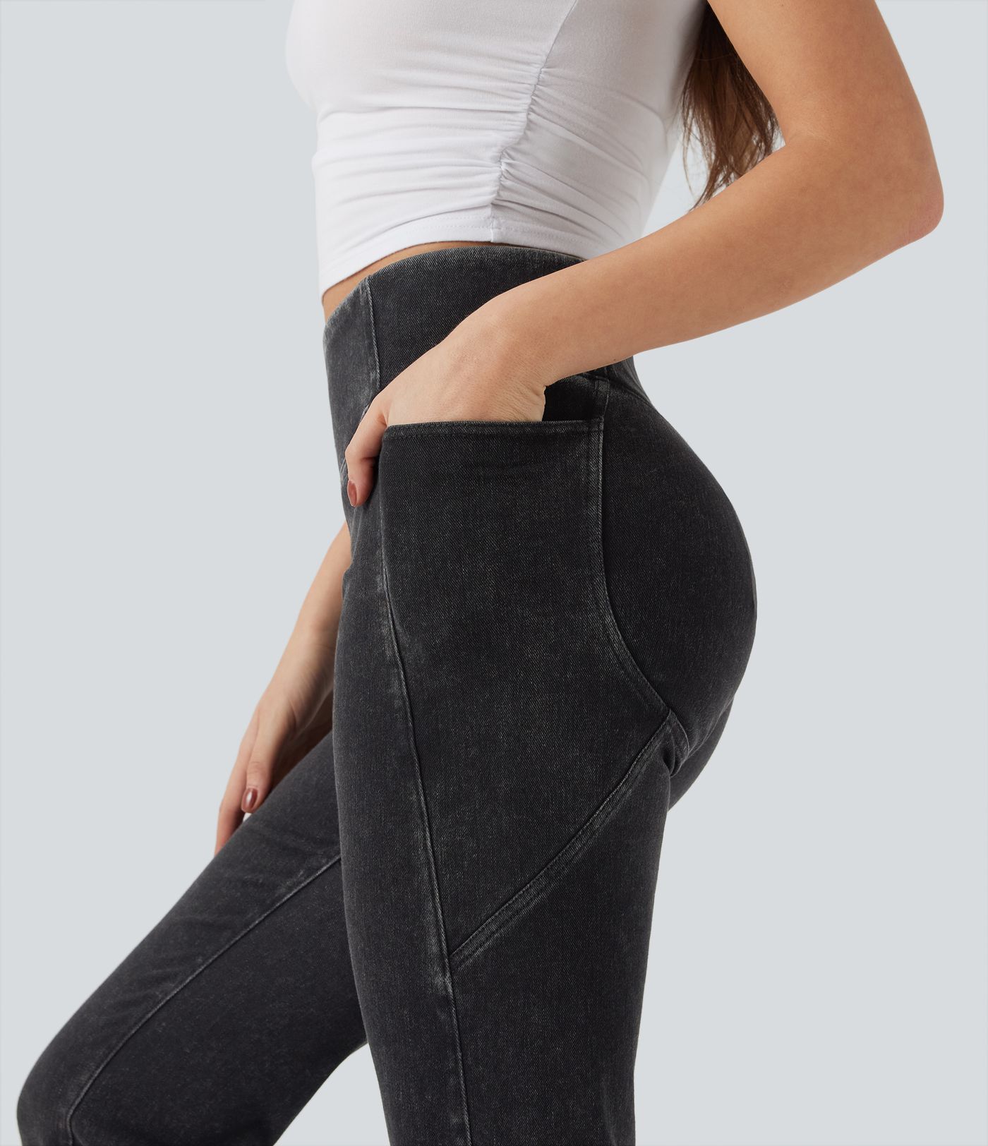 Halara Flex™ High Waisted Tummy Control Casual Bootcut Jeans with Pockets